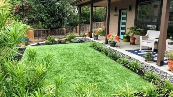 artificial grass installation project in Sacramento