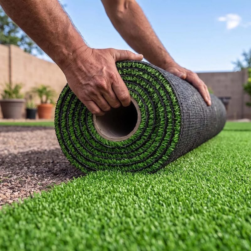 artificial grass installation project in Sacramento